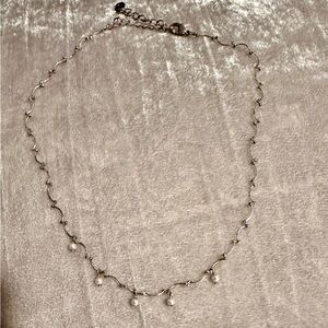 Vintage Liz Claiborne pearl and silver-tone necklace